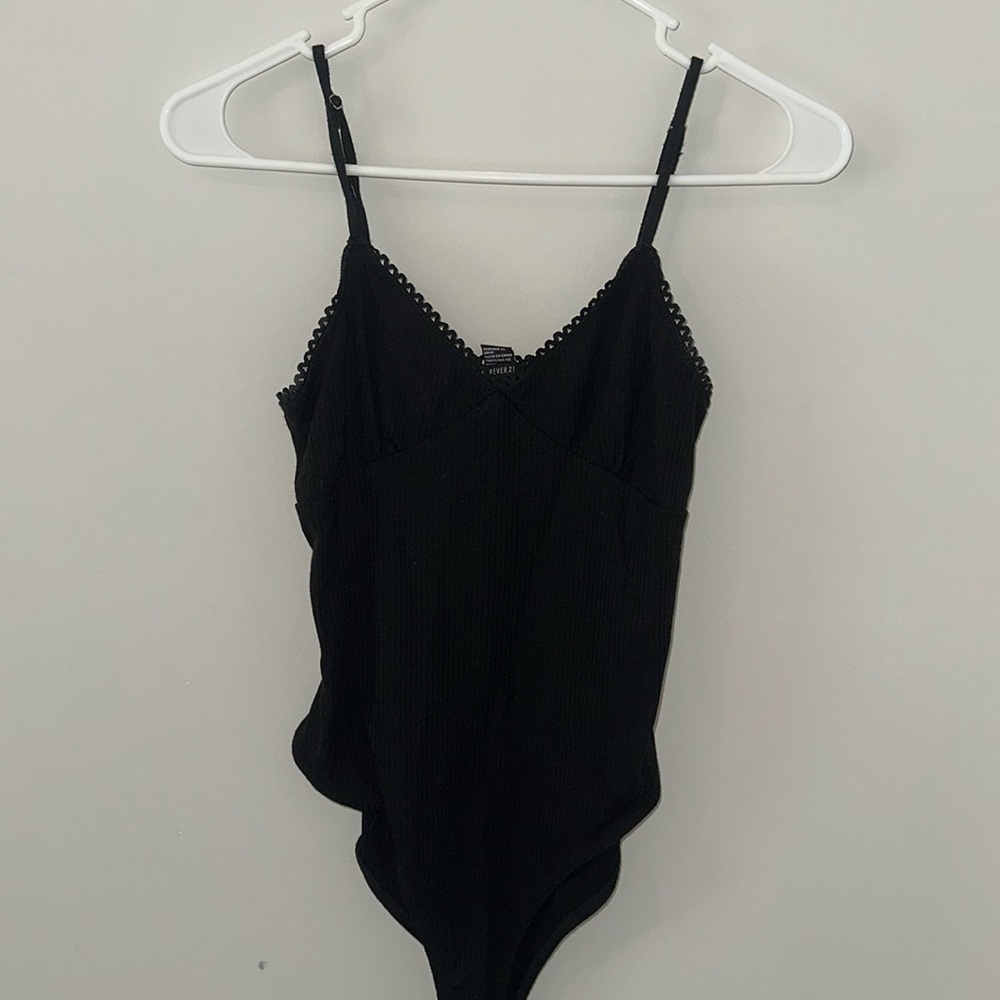 Forever 21 black ribbed bodysuit - Picture 1 of 3